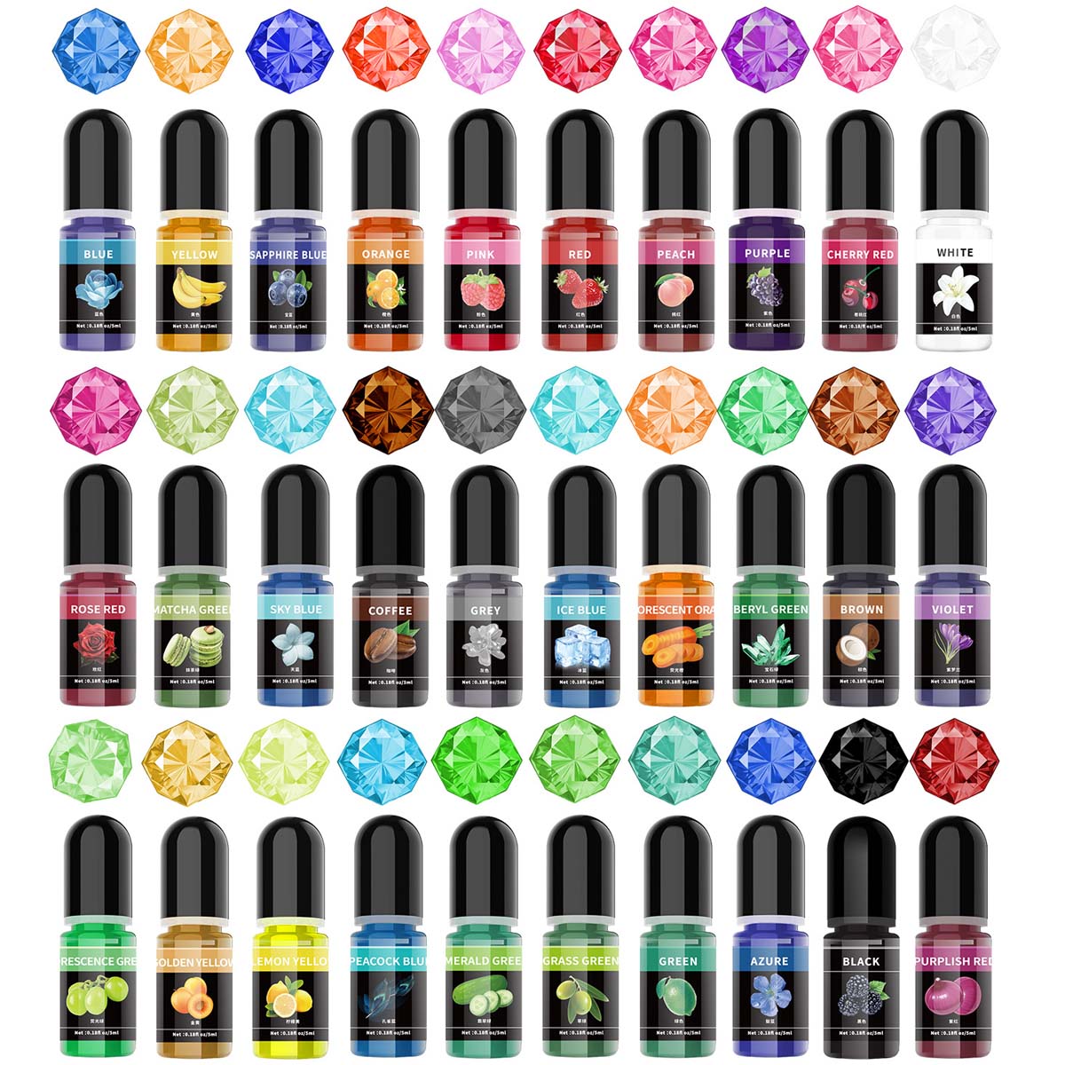 Epoxy Uv Resin Kit - 5ml/botella de pigmento de resina epoxi,
